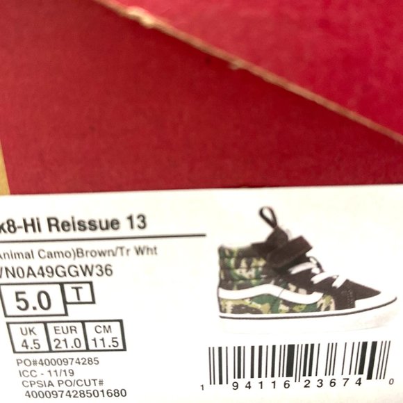 VANS  Sk8-Hi Reissue 13 Animal Camo Kid's VN0A49GGW36 - Picture 5 of 5
